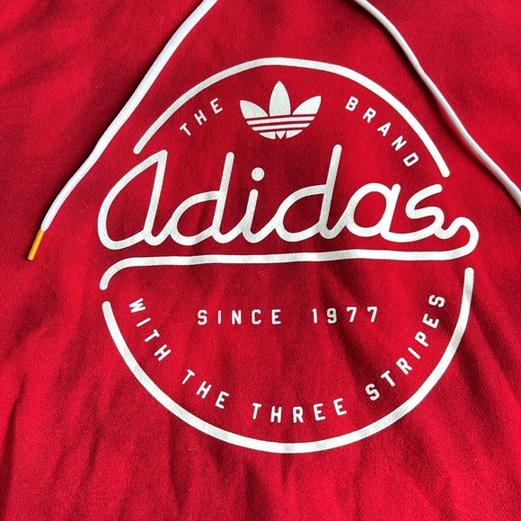 Men’s Adidas red tie-dye hoodie size 2X - Picture 2 of 5